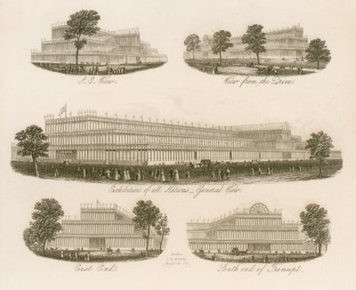 Das Gebäude der Großen Ausstellung, Ansichten aus verschiedenen Winkeln von English School