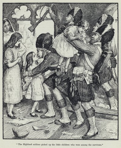 „Die Hochlandsoldaten nahmen die kleinen Kinder auf, die zu den Überlebenden gehörten“ von English School