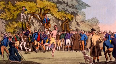 Das Hüpfen auf Clapham Common, aus Egans Sporting Anecdotes, veröffentlicht 1827 von English School