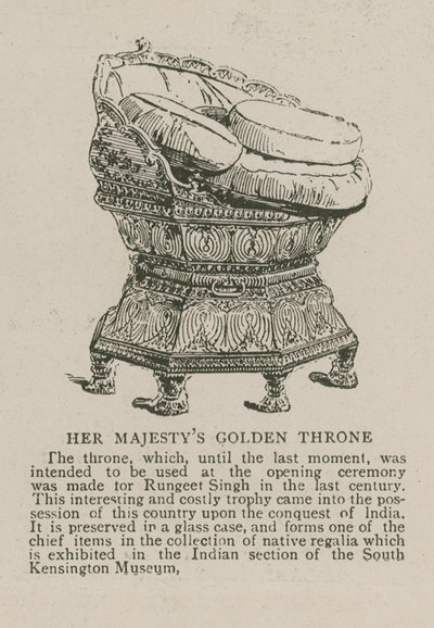 Das Imperial Institute: Der goldene Thron Ihrer Majestät von English School