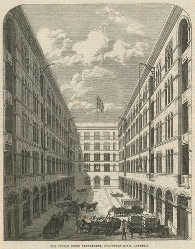 Das indische Warenlager, Belvedere Road, Lambeth von English School
