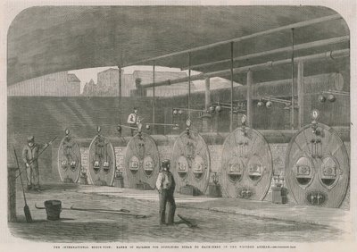 Die Internationale Ausstellung; Reihe von Kesseln zur Dampferzeugung für Maschinen im westlichen Anbau von English School