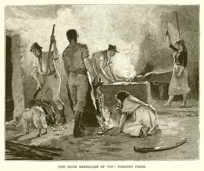Die irische Rebellion von 1848: Schmieden von Spießen von English School