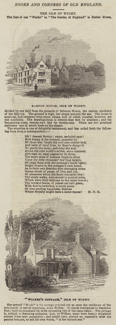 Die Isle of Wight (Gravur) von English School