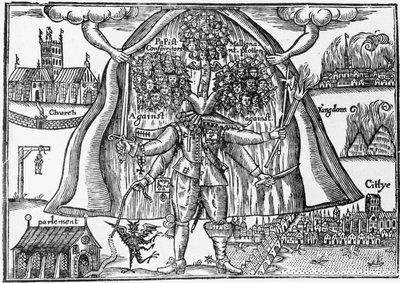 Das Monster des Königreichs, entlarvt vom Himmel, ca. 1640-43 von English School