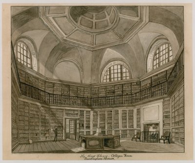 Die Königliche Bibliothek, Oktagonraum, Buckingham Palace von English School