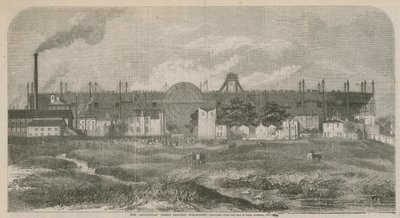 Das Dampfschiff Leviathan (Great Eastern), skizziert von der Isle of Dogs, Oktober 1857 von English School