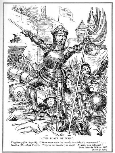 Die Liberalen, angeführt von Asquith und Lloyd George, greifen das House of Lords an, 1910 von English School