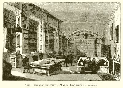 Die Bibliothek, in der Maria Edgeworth schrieb von English School