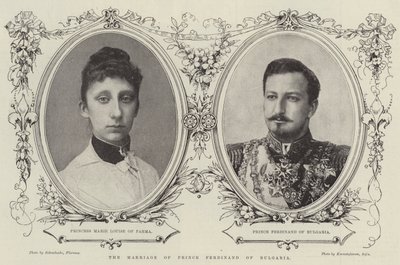 Die Hochzeit von Prinz Ferdinand von Bulgarien (Gravur) von English School