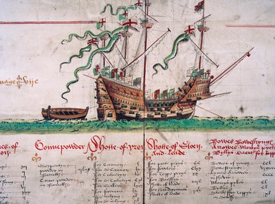 Die Mary Rose, aus dem Anthony Roll von English School