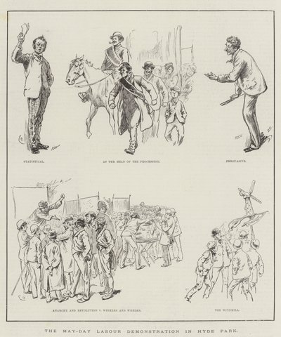 Die Maifeier-Demonstration im Hyde Park (Gravur) von English School
