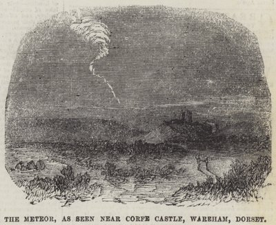 Der Meteor, gesehen in der Nähe von Corfe Castle, Wareham, Dorset (Gravur) von English School