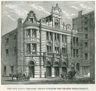 Das neue Savoy-Theater, Front zum Thames Embankment von English School