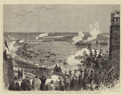Der Prinz von Wales in Malta, Ankunft der "Serapis" im Hafen von English School
