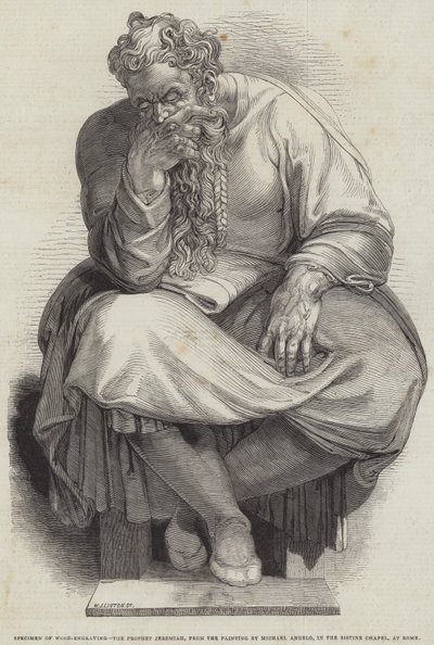 Der Prophet Jeremia, nach dem Gemälde von Michelangelo in der Sixtinischen Kapelle in Rom von English School
