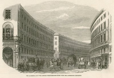 Der Quadrant, Regent Street, London, wie er von der Tichborne Street mit den abgeschlossenen Änderungen erscheinen wird von English School