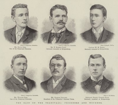 Der Überfall auf den Transvaal, Gefangene und Verwundete (Gravur) von English School