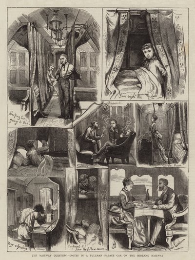 Die Eisenbahnfrage, Notizen in einem Pullman Palace Car auf der Midland Railway von English School