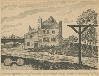 Die Red Cap Teegärten und das Haltehaus zwischen London und Highgate von English School