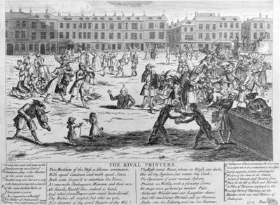 Die rivalisierenden Drucker, 1734 von English School