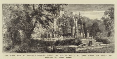 Der königliche Besuch in Swansea, Singleton Abbey, der Sitz von Mrs. J. H. Vivian, wo der Prinz und die Prinzessin von Wales wohnten von English School