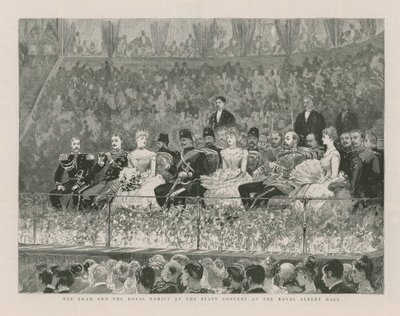 Der Schah und die königliche Familie beim Staatskonzert in der Royal Albert Hall von English School