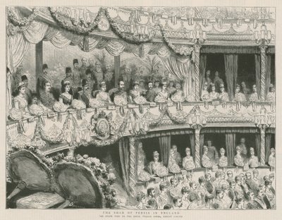 Der Schah von Persien in England; Der Staatsbesuch in der Royal Italian Opera, Covent Garden von English School