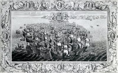 Die Spanische Armada, veröffentlicht von John Pine, 1739 von English School