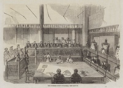Der Oberste Gerichtshof von Madras (Gravur) von English School