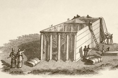 Das Tabernakel in der Wildnis aufgedeckt (Lithographie) von English School