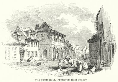 Das Rathaus, Plympton High Street (Gravur) von English School