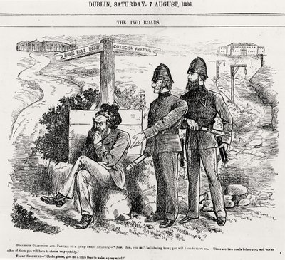 Die zwei Wege, Illustration, veröffentlicht 7. August 1886 von English School