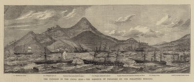 Der Taifun in den chinesischen Meeren, der Hafen von Nagasaki am folgenden Morgen von English School