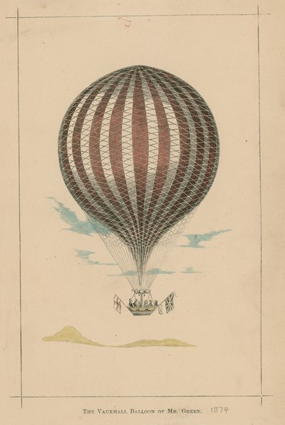 Der Vauxhall-Ballon von Mr. Green; Vauxhall Gardens, London von English School