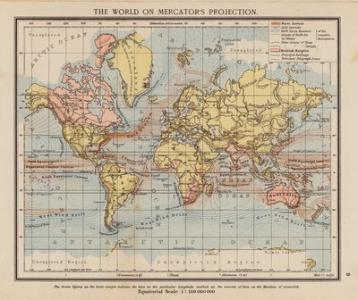 Die Welt auf Mercators Projektion von English School