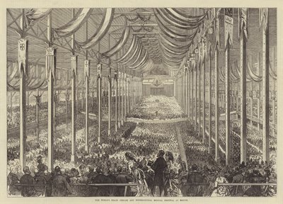 Das Friedensjubiläum der Welt und das Internationale Musikfestival in Boston (Gravur) von English School