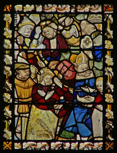 Das Ostfenster, das die Verspottung Christi darstellt? von English School