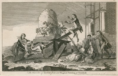 Das Spiel Schaukel aus einem Originalgemälde in den Vauxhall Gardens, London von English School
