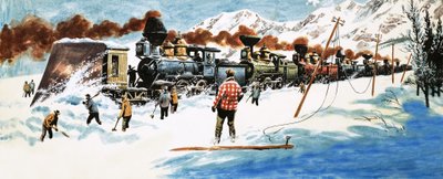 Die erste transkontinentale Eisenbahnlinie quer durch Amerika von English School