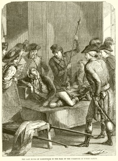 Die letzten Stunden von Robespierre im Saal des Komitees für öffentliche Sicherheit von English School