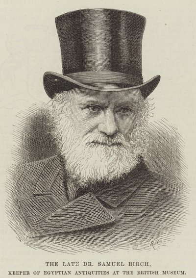 Der verstorbene Dr. Samuel Birch, Hüter der ägyptischen Antiquitäten im British Museum (Gravur) von English School