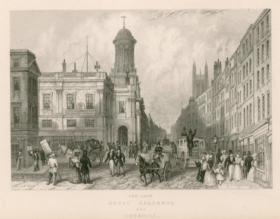 Die späte Royal Exchange und Cornhill, London von English School