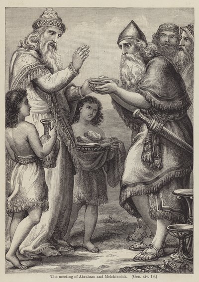 Das Treffen von Abraham und Melchisedek, Genesis XIV von English School