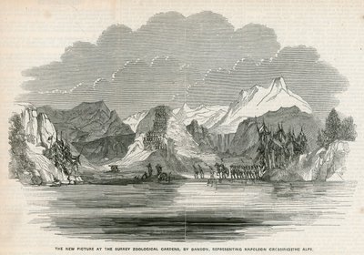 Das neue Bild in den Surrey Zoological Gardens, von Danson, darstellend Napoleon beim Überqueren der Alpen von English School