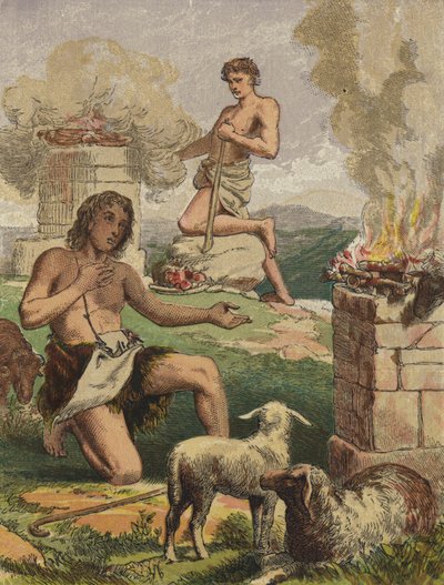 Die Opfergaben von Kain und Abel von English School