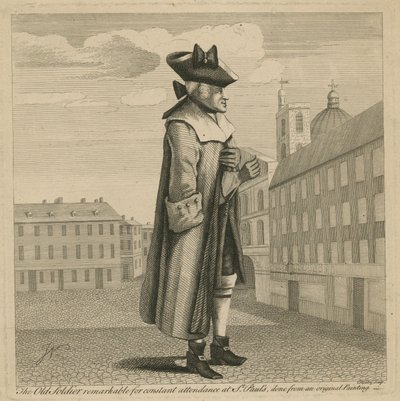 Der alte Soldat, bemerkenswert für seine ständige Anwesenheit in der St. Pauls Kathedrale von English School