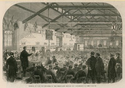 Die Eröffnung des neuen Gebäudes des Field Lane Zufluchtshauses und der Armenschule von English School