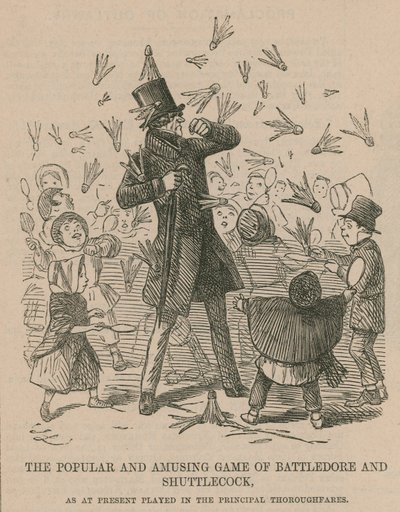 Das beliebte und amüsante Spiel Battledore und Shuttlecock von English School
