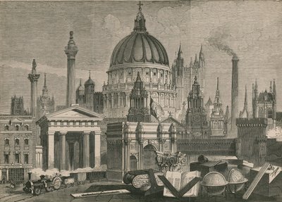 Die wichtigsten architektonischen Werke Großbritanniens, gruppiert mit Freimaurer-Emblemen von English School